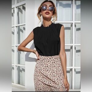 SHEIN Black Sleeveless Blouse
